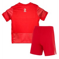 Echipament fotbal Polonia Tricou Deplasare European 2024 pentru copii maneca scurta (+ Pantaloni scurti)